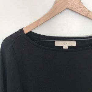 LOFT - Mixed Media bell sleeve top